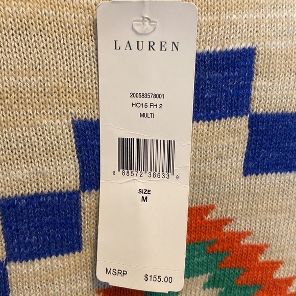 Ralph Lauren Women’s Sweater sz M Aztec Print NWT - Picture 3 of 4